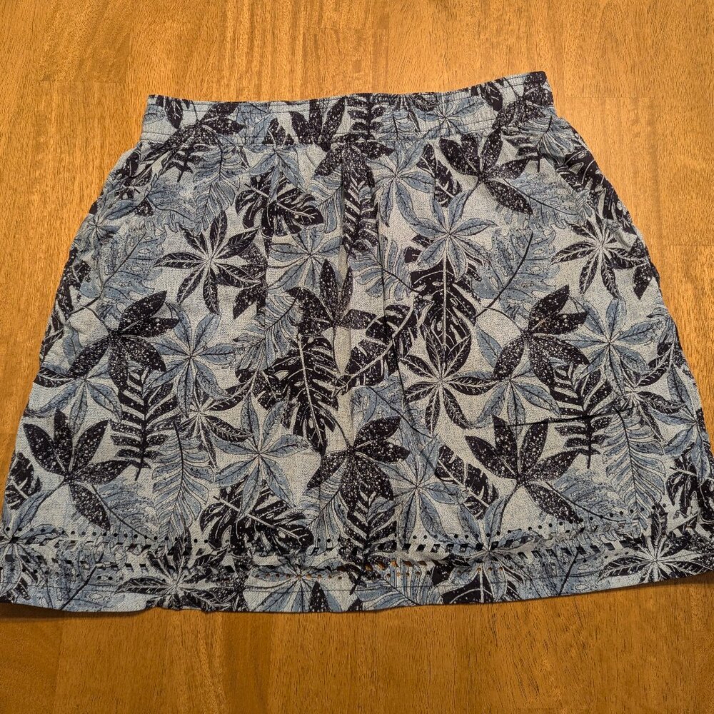 Toad&Co Sunkissed Blue Leaf Print Skort Extra Small